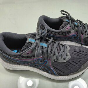 Asics Gel Content 7 Graphite dark gray silver aqua Women Size 10 NEW
